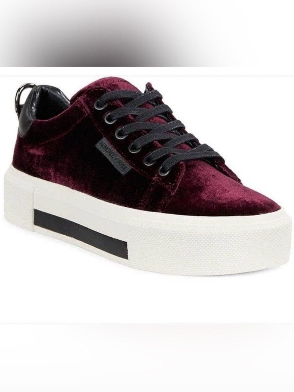 Kendall + Kylie Tyler Dark Velvet & Leather Lace up Platform Sneakers~7.5